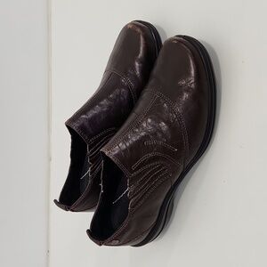 Romika Clogs Loafers Shoes Womens Size 7-7.5 US 38 EU Brown Leather Slip On NICE